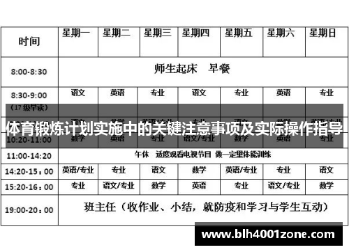 体育锻炼计划实施中的关键注意事项及实际操作指导